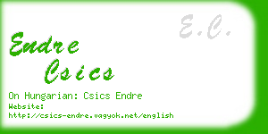 endre csics business card